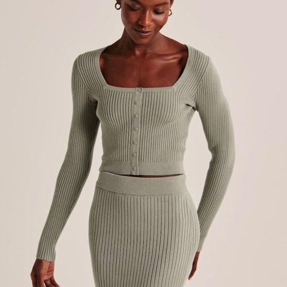 Abercrombie u0026 Fitch | Skirts | Nwot Abercrombie Sweater Skirt Olive Green |  Poshmark